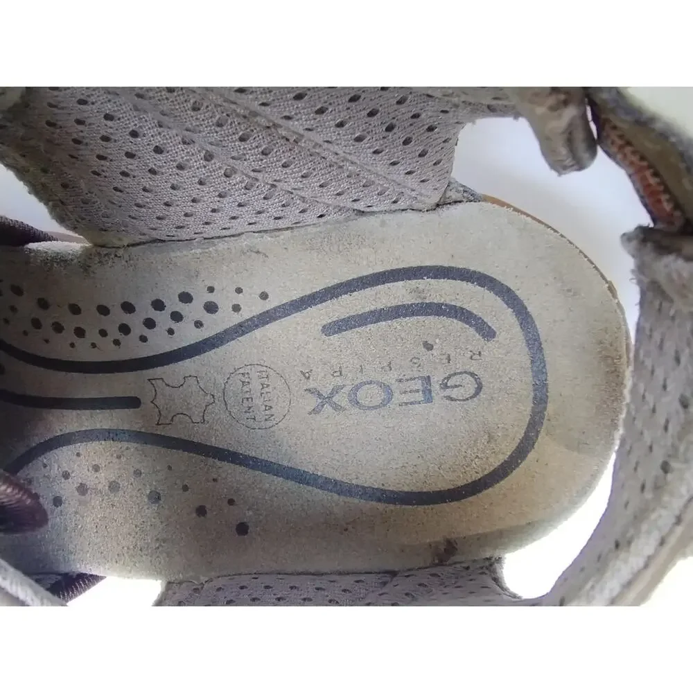 Geox KidsClosed Toe Sandals Mesh Summer Water Shoes Size 3.5 Brown/Orange